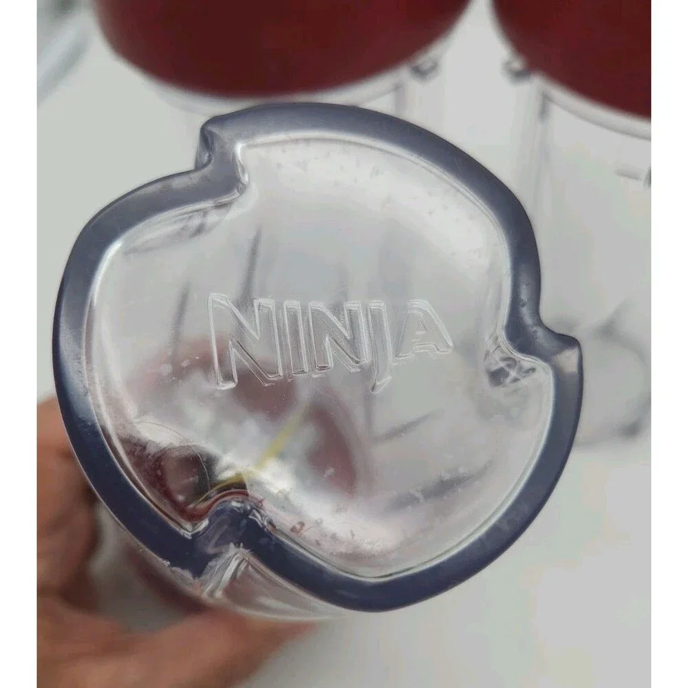 3 Ninja 16oz Cup, 2 Lids Plus New Blade For Kitchen System Pulse Blender Red New